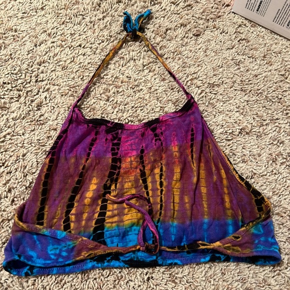 Hand made tie dye halter top - Picture 2 of 3